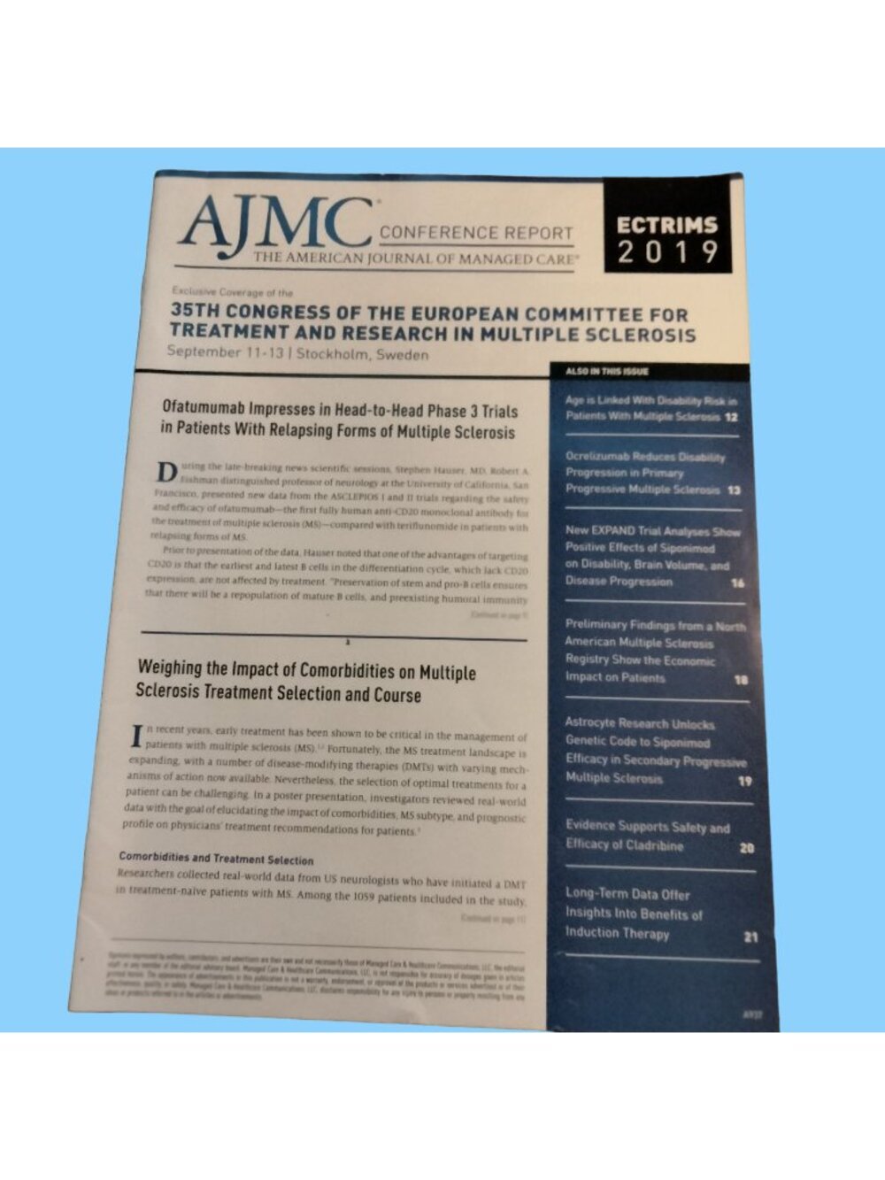 AJM American Journal Managed Care Conference Report 2019 MS Multiple Sclerosis